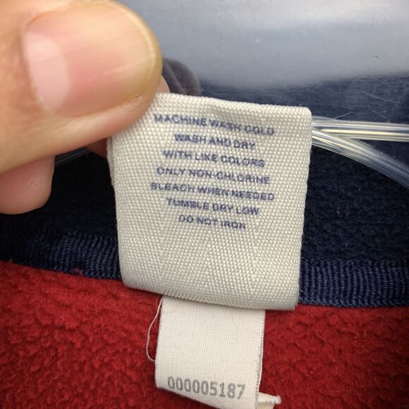 Old Navy Men's Fleece Sweater Sz Large Red Embroidered Logo Quarter Zip Pullover - Picture 10 of 13